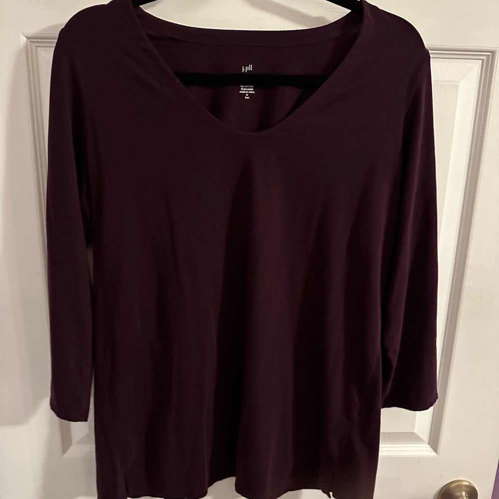 Essential Forward-Seam Tee, 3/4 sleeve, size Medium Tall